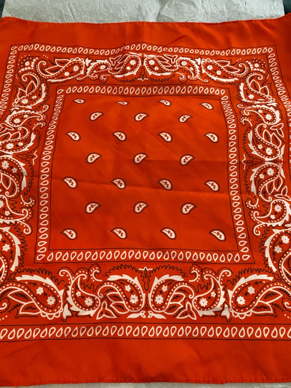 Classic Orange Paisley Bandana Scarf